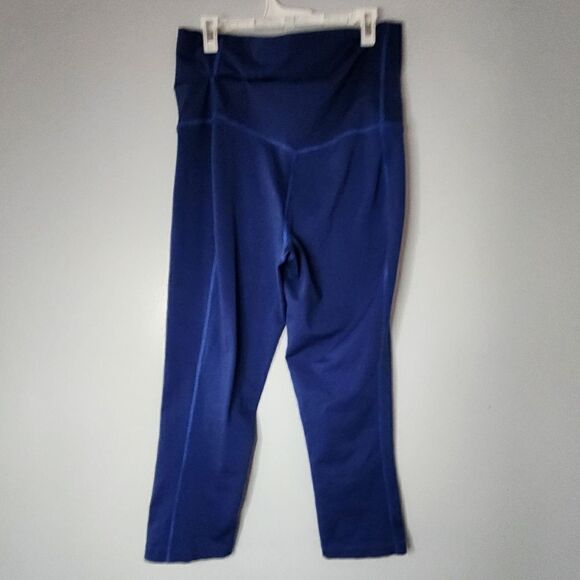 Nike Women Dri-Fit Legend 2.0 Capris Yoga Leggings 642530 Striped Blue - Small - Picture 1 of 5